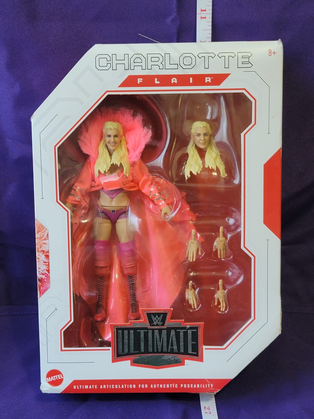 WWE Mattel Ultimate Edit Charlotte Flair Action Figure in Bright Pink and Blonde